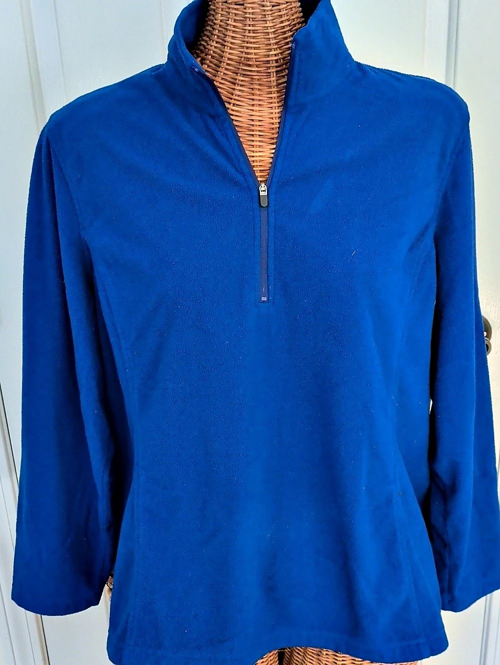 Lands' End Anyweather Fleece Quarter Zip Pullover Blue 16W-18W